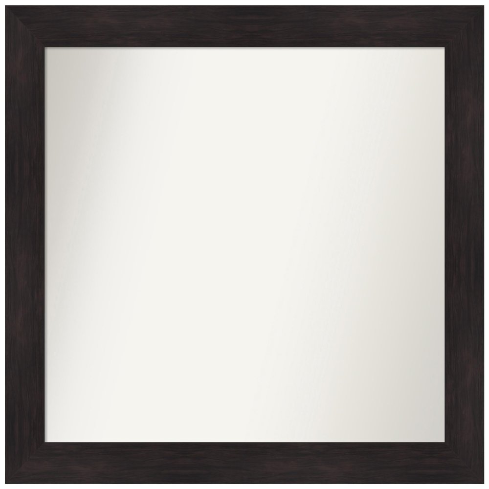 Amanti Art Brown Bathroom Mirror for Over Sink, 36x38 Custom Made Furniture Espresso Rectangle Vanity Mirror, Large Casual Wood Frame, Hangs Horizonally and Vertically, Wall Decor