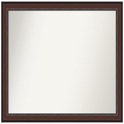 Amanti Art Brown Bathroom Mirror for Over Sink, 35x45 Custom Made Harvard Walnut Rectangle Vanity Mirror, X-Large Traditional Wood Frame, Hangs Horizonally and Vertically, Wall Decor