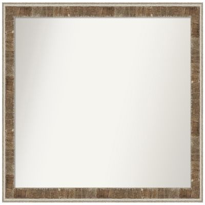 Amanti Art Brown Bathroom Mirror for Over Sink, 36x43 Custom Made Farmhouse Brown Narrow Rectangle Vanity Mirror, X-Large Country Rustic Wood Frame, Hangs Horizonally and Vertically, Wall Decor