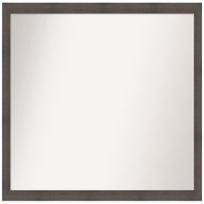 Amanti Art Brown Bathroom Mirror for Over Sink, 32x43 Custom Made Hardwood Chocolate Narrow Rectangle Vanity Mirror, X-Large Country Rustic Wood Frame, Hangs Horizonally and Vertically, Wall Decor