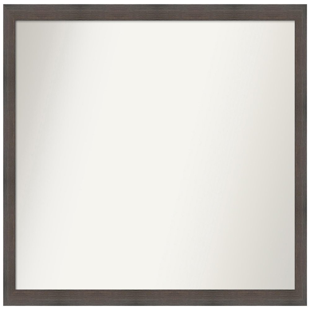 Amanti Art Brown Bathroom Mirror for Over Sink, 32x43 Custom Made Hardwood Chocolate Narrow Rectangle Vanity Mirror, X-Large Country Rustic Wood Frame, Hangs Horizonally and Vertically, Wall Decor