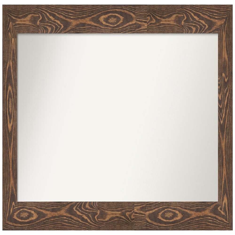Amanti Art Brown Bathroom Mirror for Over Sink, 26x52 Custom Made Bridge Brown Rectangle Vanity Mirror, Oversize Country Rustic Wood Frame, Hangs Horizonally and Vertically, Wall Decor