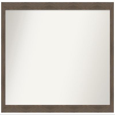 Amanti Art Brown Bathroom Mirror for Over Sink, 25x49 Custom Made Hardwood Mocha Narrow Rectangle Vanity Mirror, Oversize Country Rustic Wood Frame, Hangs Horizonally and Vertically, Wall Decor