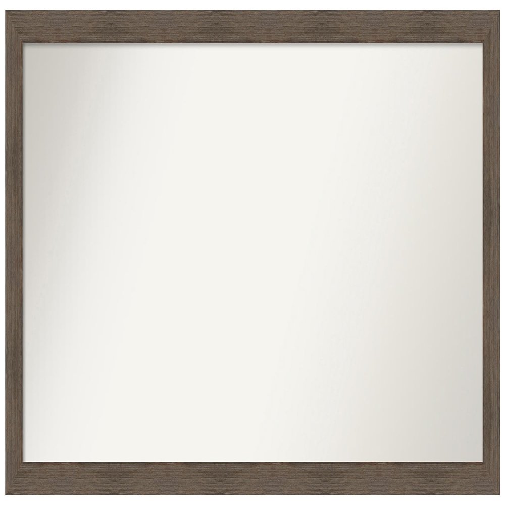 Amanti Art Brown Bathroom Mirror for Over Sink, 25x49 Custom Made Hardwood Mocha Narrow Rectangle Vanity Mirror, Oversize Country Rustic Wood Frame, Hangs Horizonally and Vertically, Wall Decor