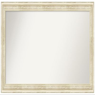 Amanti Art White Bathroom Mirror for Over Sink, 24x50 Custom Made Country White Wash Rectangle Vanity Mirror, Oversize Country Rustic Wood Frame, Hangs Horizonally and Vertically, Wall Decor