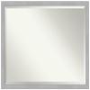 Amanti Art Silver Bathroom Mirror for Over Sink, 33x43 Vista Brushed Nickel Narrow Rectangle Vanity Mirror, X-Large Casual Frame, Hangs Horizonally and Vertically, Bathroom Wall Decor, Beveled Edge view 1