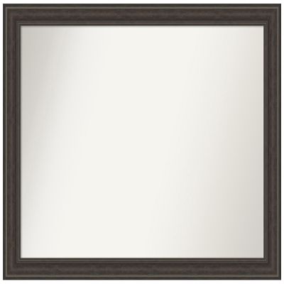 Amanti Art Brown Bathroom Mirror for Over Sink, 37x47 Custom Made Shipwreck Greywash Rectangle Vanity Mirror, Oversize Traditional Wood Frame, Hangs Horizonally and Vertically, Wall Decor