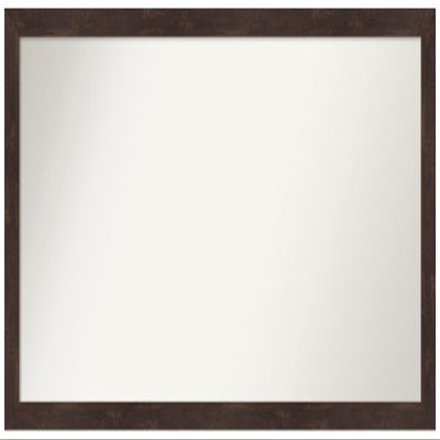 Amanti Art Brown Bathroom Mirror for Over Sink, 23x45 Custom Made Fresco Dark Walnut Rectangle Vanity Mirror, Oversize Country Rustic Wood Frame, Hangs Horizonally and Vertically, Wall Decor