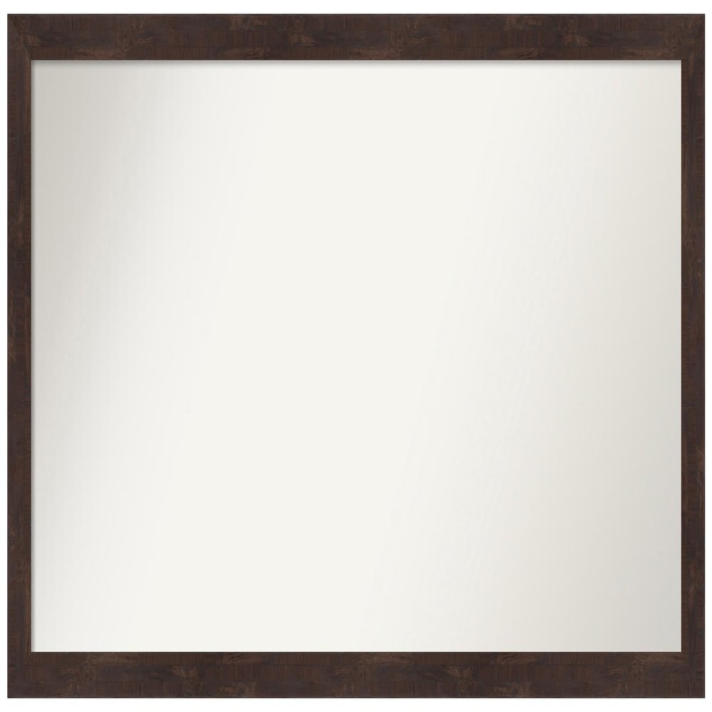 Amanti Art Brown Bathroom Mirror for Over Sink, 23x45 Custom Made Fresco Dark Walnut Rectangle Vanity Mirror, Oversize Country Rustic Wood Frame, Hangs Horizonally and Vertically, Wall Decor