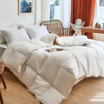 Royal Elite Feather Down Comforter Twin Size-Made in Canada-Oeko Tex 240TC Cotton Shell-Canadian Feather&Down Duvet Insert All Season-Hotel Down Duvet Insert-Cotton Duvet with Loops
