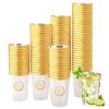 Datyiiha 100 Pieces Monogrammed Plastic Cups Gold Foil Letter G Disposable Cups 12 oz Clear Initial Party Cups for Wedding Birthday Baby Shower Personalized Party Drinkware view 1