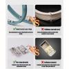 Aluminium Alloy Ceiling Track for Curtains, Curved Shower Curtain Rod, Sliding Curtain Track, Bendable Curved Ceiling Curtain Track, Ceiling Wall Mount Curtain Sliding Track System Set ( Color : White view 3