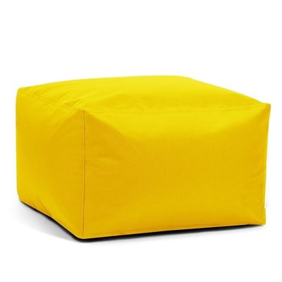 SXBCyan Waterproof Square Pouf Ottoman Cover Footstool Without Filler Outdoor Beach Garden Beanbag Pouf Puff Salon Floor Seat Futon Stool Bench (Color : Yellow, Size : 3XL-65x65x40cm-cover)