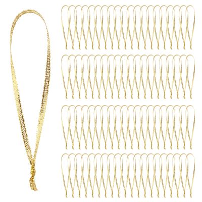100 Pcs Christmas Ornament Ribbon Hangers, Thin Hand Tied Ornament Ribbon Loops