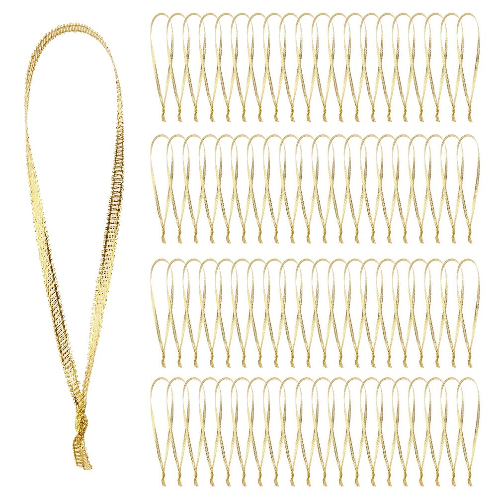 100 Pcs Christmas Ornament Ribbon Hangers, Thin Hand Tied Ornament Ribbon Loops