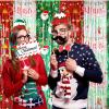 Avezano 3pcs Christmas Party Decorations Merry Christmas Foil Fringe Curtains for Kids & Adults Selfie Picture Backdrop Holiday Ugly Sweater Party Streamers Photo Booth Props Supplies Decor 3.3x6.6ft view 4