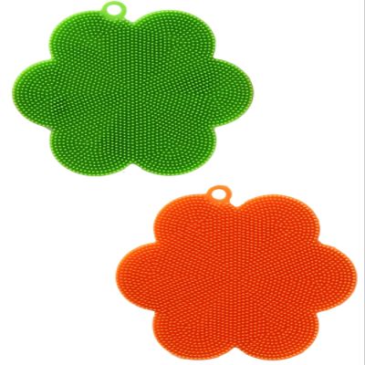 Felio Silicone Kitchen Brush, Green & Orange, 1 Piece Set, Dishwasher, Vegetable Washer, Dishwasher Safe
