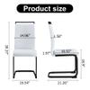 AZmac Modern Leather Dining Chairs Set of 4,Armless Kitchen Chairs,Dining Room Chair with Upholstered Padded Seat and Sturdy Chrome Legs for Dining Room,Kitchen (Set of 4, White-Black Leg) view 2