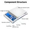 TEMKIN Digital Kitchen Scale 0.1g High Precision Multifunction Digital Scale for Jewelry Lab Baking with LCD Display Scales (Size : 5kg/0.1g) view 3
