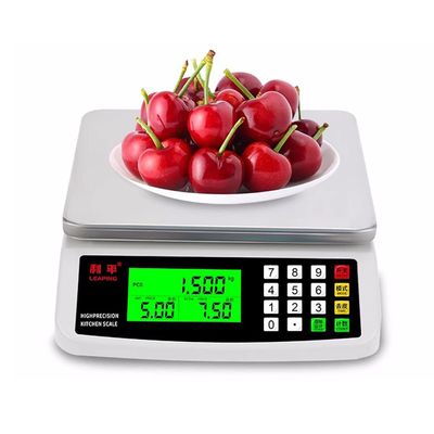 TEMKIN Electronic Scales Commercial 30KG/1g Digital Price Computing Scale Food Scale Counting Funtion LCD Display for Food Meat, Fruit and Vegetable Scales (Color : Silver, Size : 6kg/0.1g)