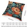 ArogGeld Chinoiserie Chic Cushion Covers Chinoiserie Coral Peony Floral Sofa Pillow Cover Peony Flower Teal Green and Red Accent Pillow Farmhouse Decor for Chair Sofa 24x24in White Flax view 2