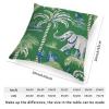 ArogGeld Green with Elephant and Donkey Cushion Cover Chinoiserie Green Tree and Animal Square Throw Pillow Covers Chinoiserie Style Throw Pillow Case for Chair Sofa 26x26in White Linen view 2