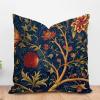 ArogGeld Botanical Burgundy Gold Olive Flower Farmhouse Throw Pillow Navy Blue and Red Floral White Linen Sofa Cushion Cover Japanese Chinoiserie Accent Pillow for Living Room 24x24in view 1