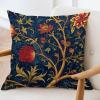 ArogGeld Botanical Burgundy Gold Olive Flower Farmhouse Throw Pillow Navy Blue and Red Floral White Linen Sofa Cushion Cover Japanese Chinoiserie Accent Pillow for Living Room 24x24in view 3