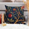 ArogGeld Botanical Burgundy Gold Olive Flower Farmhouse Throw Pillow Navy Blue and Red Floral White Linen Sofa Cushion Cover Japanese Chinoiserie Accent Pillow for Living Room 24x24in view 4