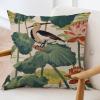 ArogGeld Pad Pistachio Nymphaea Lily Pillow Covers Chinoiserie Blue Flower and Bird Decorative Throw Pillow Cushion Chinoiserie Asian Farmhouse Check Pillow for Sofa Couch Car Chair 16x16in view 3