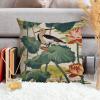 ArogGeld Pad Pistachio Nymphaea Lily Pillow Covers Chinoiserie Blue Flower and Bird Decorative Throw Pillow Cushion Chinoiserie Asian Farmhouse Check Pillow for Sofa Couch Car Chair 16x16in view 4