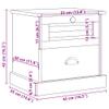 vidaXL Bedside Cabinet End Table-VIGO Gray, Solid Pine Wood with Storage Drawers, Metal Knobs, Easy Clean for Bedroom Living Room Furniture view 3