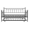 Anwick Metal Daybed with Trundle Heavy Duty Steel Slat Support Sofa Bed Twin Size Metal Frame Daybed for Bedroom Living Room, Steel Slat Support, Built-in Casters No Spring Box Needed (Black + Metal) view 4