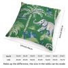 ArogGeld Green with Elephant and Donkey Sofa Pillowcase Chinoiserie Green Tree and Animal Decorative Throw Pillow Cushion Asian Scenic Chic Chinoiserie Farmhouse Check Pillow 16x16in view 2
