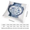 ArogGeld Blue Chinoiserie Vase Farmhouse Sofa Cushion Cover Blue and White Porcelain Oriental Garden Home Decor Cushion Covers Japanese Chinoiserie Accent Pillow 26x26in White Linen view 2