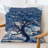 ArogGeld Indigo Blue and White Indigo Scenic Sofa Pillowcase Asian Dynasty Royal Blue Chinoiserie Decorative Cushion Covers Chinoiserie Chic Farmhouse Throw Pillow Case for Living Room 26x26in view 3