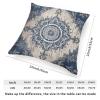 ArogGeld Blue Damask with Navy Farmhouse Cushion Covers Blue Flower Turkish Moorish Style Home Decor Cushion Cover Chinoiserie Double Side Pillowcase for Chair Sofa 22x22in White Linen view 2