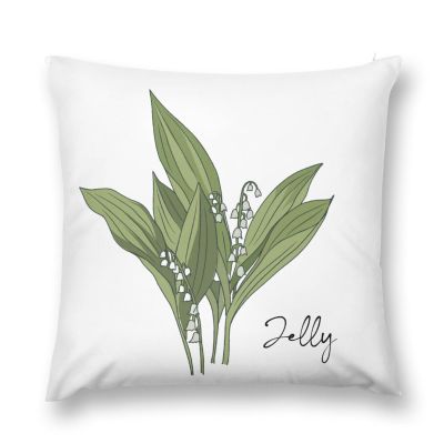 Custom Throw Pillow Covers W/Name & Birth Flower Month Grandkids Name Pillow Case Customized Grandma Grandmother Birthday Gift Family Name Cushion Covers for Car Bed Couch 22 "x22