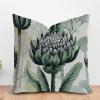 ArogGeld Chinoiserie Style Cushion Cover Chinoiserie Green Grey Floral Pillow Cover Oriental Garden Flower Green Pillowcases with Zipper Farmhouse Decor for Sofa Living Room 16x16in White Flax view 1