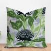 ArogGeld Chinoiserie Green Grey Floral Cushion Cover Oriental Garden Flower Green Square Throw Pillow Covers Chinoiserie Chic Euro Sham Pillow for Bedroom Sofa Couch 22x22in White Linen view 1