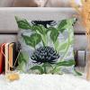 ArogGeld Chinoiserie Green Grey Floral Cushion Cover Oriental Garden Flower Green Square Throw Pillow Covers Chinoiserie Chic Euro Sham Pillow for Bedroom Sofa Couch 22x22in White Linen view 4