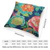 ArogGeld Peony Flower Turquoise Teal Green Farmhouse Sofa Pillow Cover Chinoiserie Coral Peony Floral White Linen Cushion Covers Chinoiserie Style Throw Pillow Case for Chair Sofa 20x20in view 2