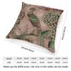 ArogGeld Hydrangea Camellia and Peacock Farmhouse Throw Pillow Covers Pink Blush Chinoiserie Bird White Linen Sofa Cushion Cover Chinoiserie Asian Check Pillow for Living Room 16x16in view 2