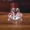1PCS Crystal Twin Swan Ornament, Elegant Swan Figurine for Home Decor (White) view 3