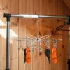 Cabilock Foldable Stainless Steel Clothes Drying Rack Sock Dryer Folding Sock Hanger Laundry Hanger Dryer Rack for Hanging Underwear Foldable Drying Rack Travel Socks Clip Towel view 3