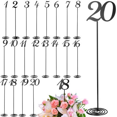 Therwen 20 Pcs Metal Table Numbers 1-20 Table Numbers for Wedding,Black