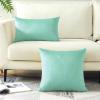 Artscope Luxury Velvet Pillow Covers Decorative Rectangle Pillowcases Soft Solid Cushion Cases for Couch Sofa Bedroom Car Decor 16x24 Inch Aqua Green view 4