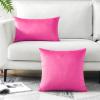 Artscope Luxury Velvet Pillow Covers Decorative Square Pillowcases Soft Solid Cushion Cases for Couch Sofa Bedroom Home Decor 24x24 Inch Hot Pink view 4