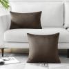 Artscope Luxury Velvet Pillow Covers Decorative Square Pillowcases Soft Solid Cushion Cases for Couch Sofa Bedroom Home Decor 20x20 Inch Chocolate Brown view 4