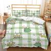 BIDY Kawaii Cartoon Frog Pattern Bedding Duvet Cover Set for Childern Twin Size Fish Cloud Music Note Print Comforter Cover Set Girls Boys Teens Bedroom Quilt Cover Set with 1Pillowcase view 1